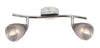 Plafonnier Estello 2 lumières argenté, verre