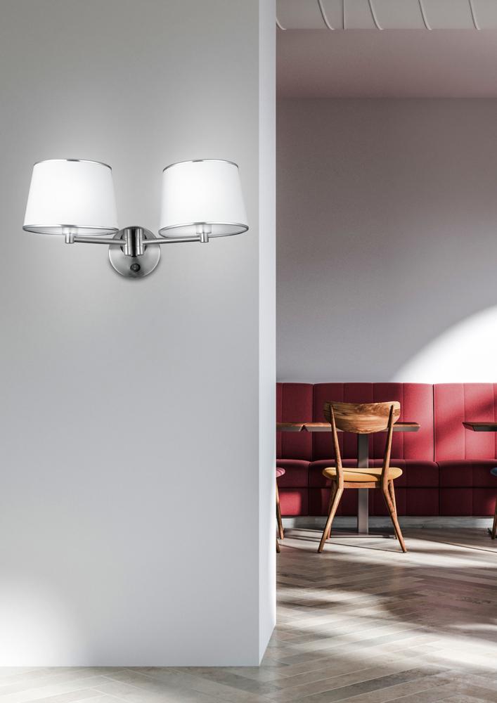 Applique murale Ibis 2 lumières, tissu