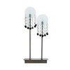 Lampe à poser Luxor 2 lumières chromée, verre