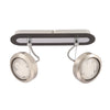 Plafonnier Earth 2 lumières nickel satiné et wengé, bois