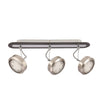 Plafonnier Earth 3 lumières nickel satiné et wengé, bois