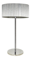 Lampe à poser Solo 3 lumières chromée et argentée, jute