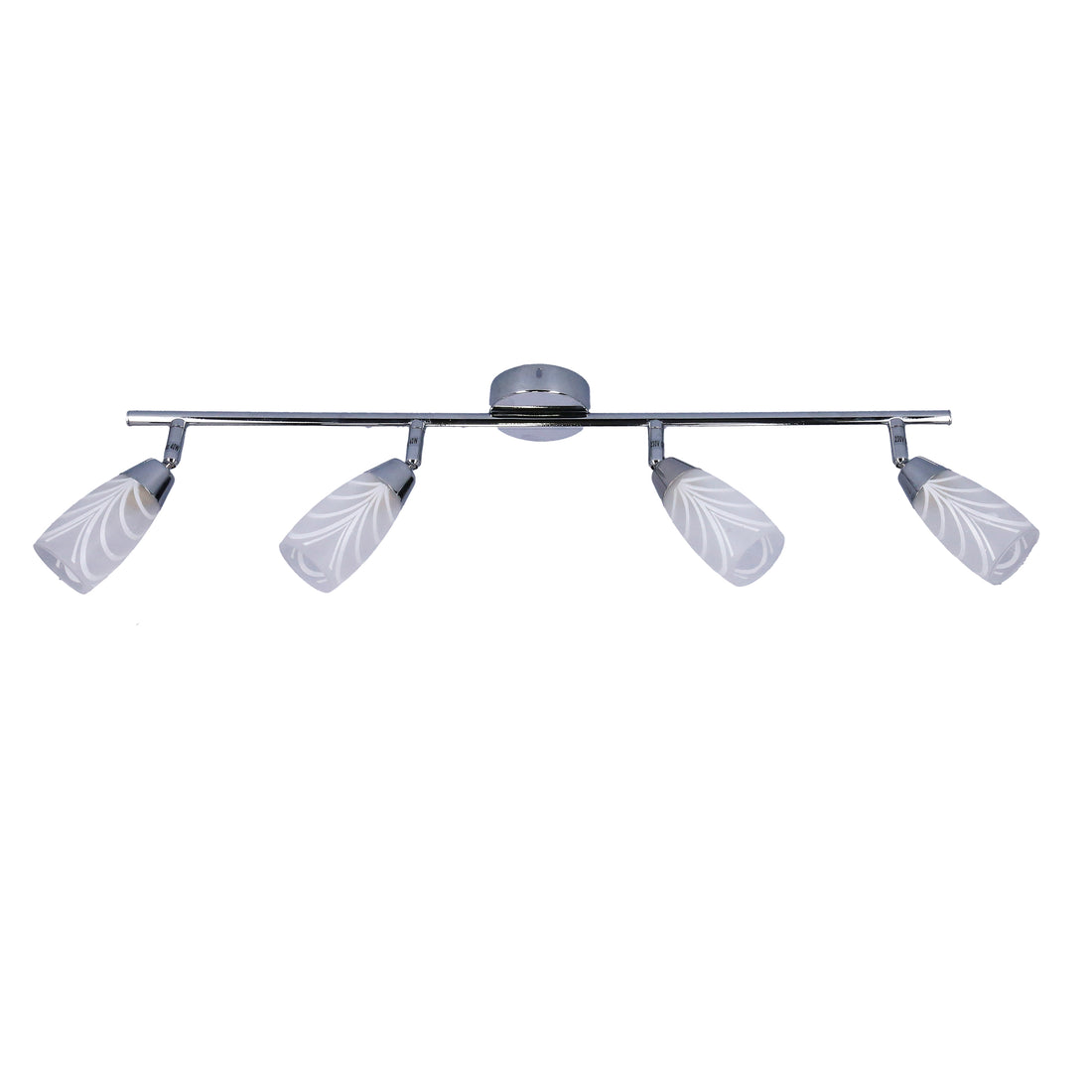 Plafonnier Laufer 4 lumières chromé, verre
