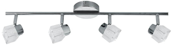 Plafonnier Malachit 4 lumières chromé, cristal