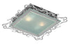 Plafonnier Casablanca 2 lumières nickel satiné, verre