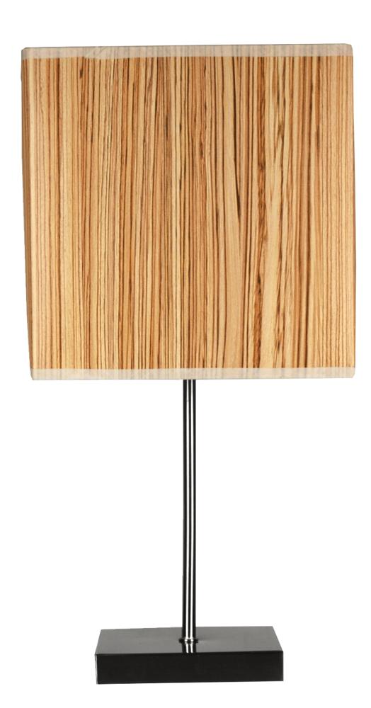 Lampe à poser Cajman nickel satiné et pin