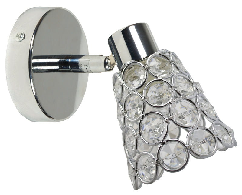 Applique murale Glossy chromée, cristal