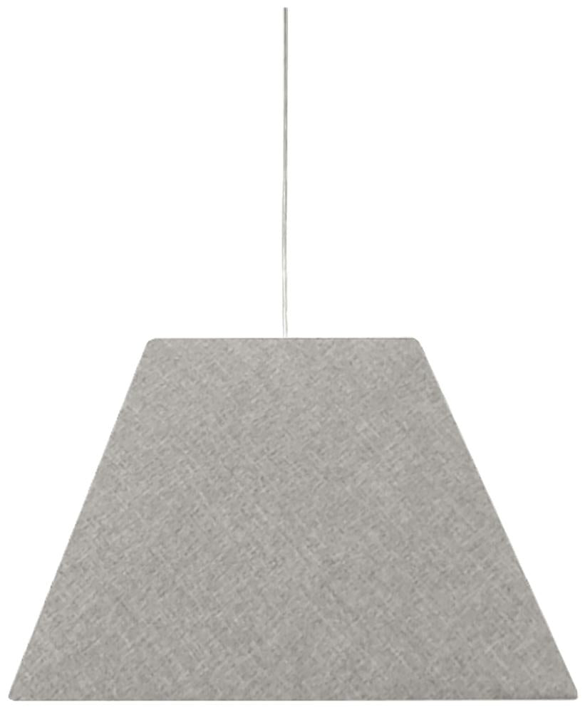Même suspension avec abat-jour en tissu gris chiné et câble fin visible