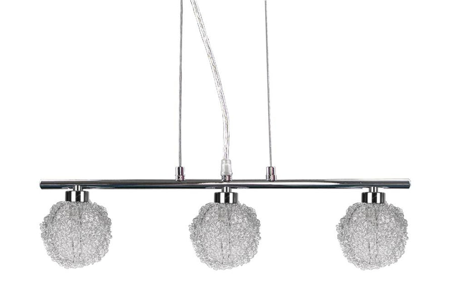 Suspension Wind 3 lumières chromée