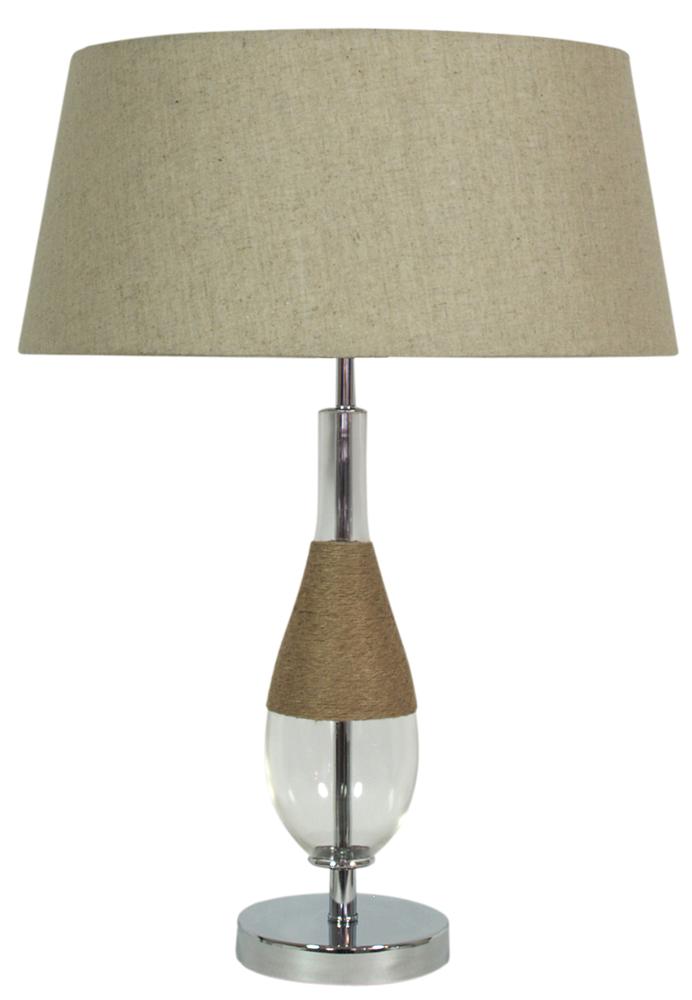 Lampe à poser Eco 1 transparente et beige, verre