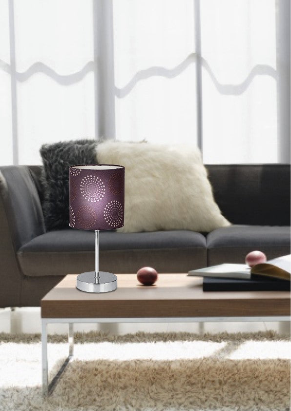 Lampe à poser Emily marron, tissu