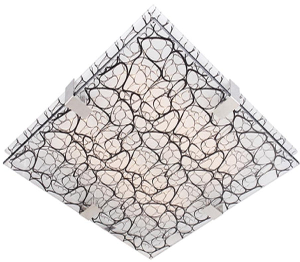 Plafonnier Fiera 3 lumières chromé, verre