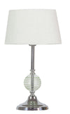 Lampe à poser Fero chromée et verte, tissu