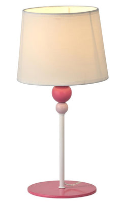 Lampe à poser Bebe blanche et rose, tissu