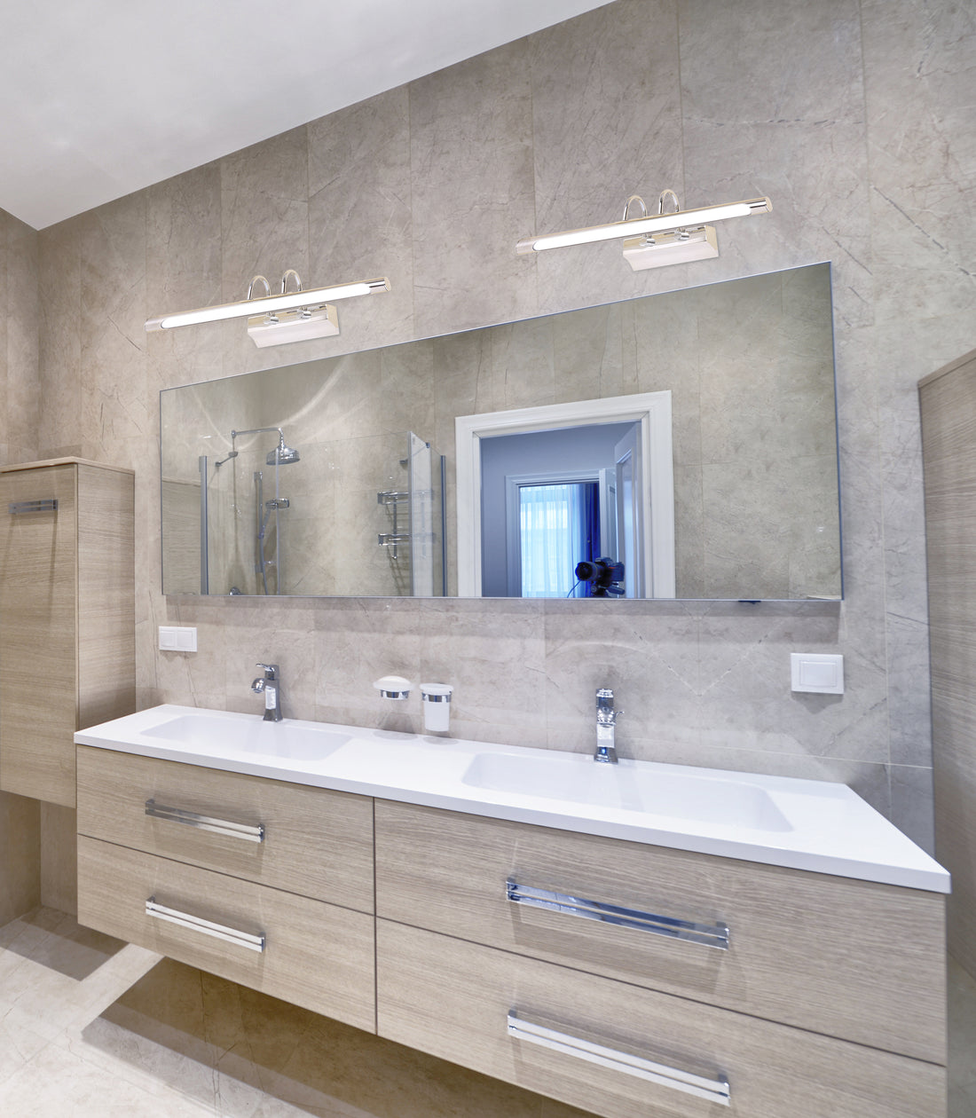 Applique murale LED Linea chromée