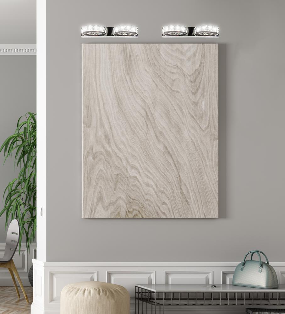 Applique murale LED Shipi 2 lumières chromée, cristal