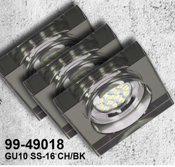 Spot encastrable SS-16 lot de 3 3 lumières carré noir