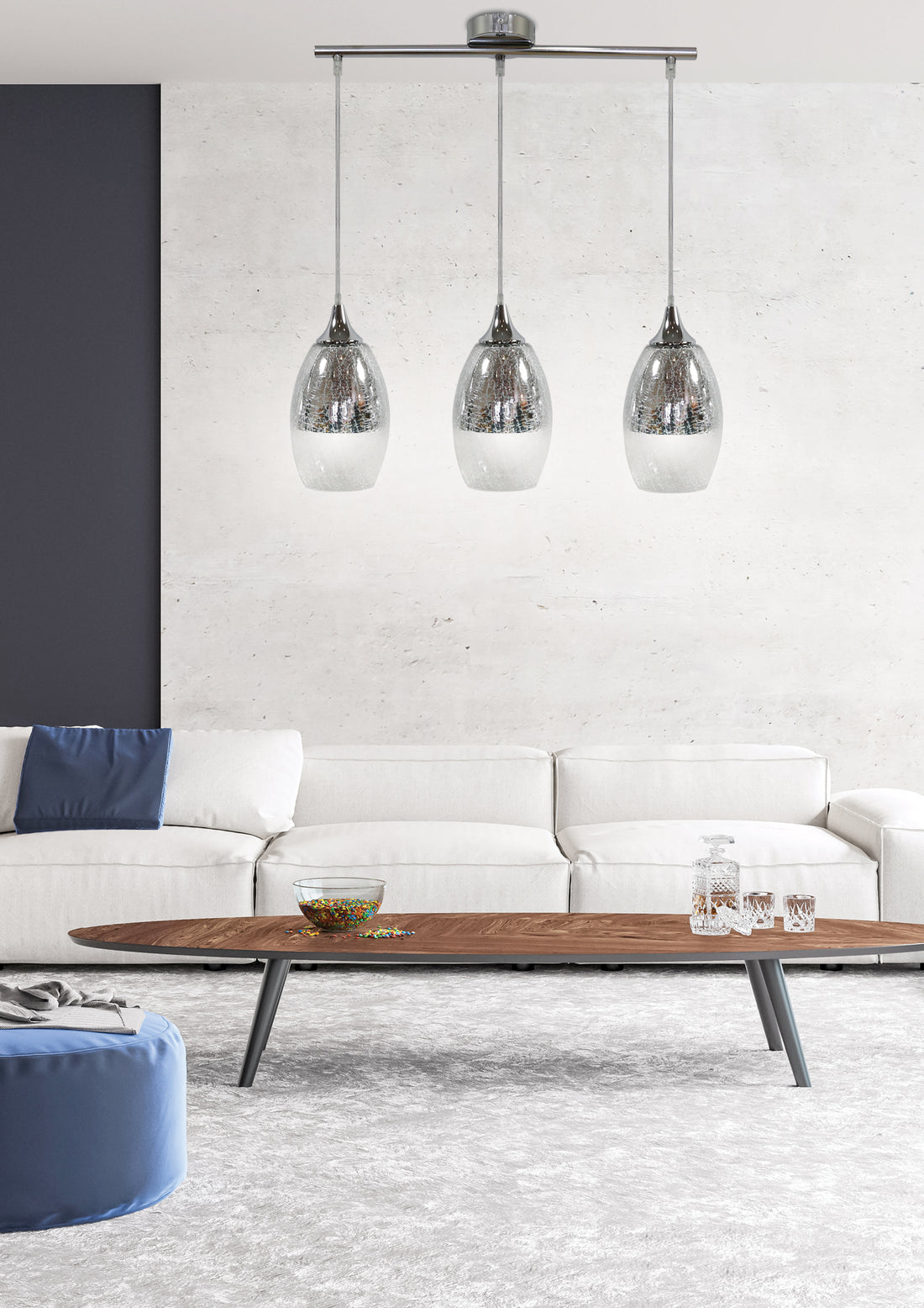 Suspension luminaire | Celia Argentée