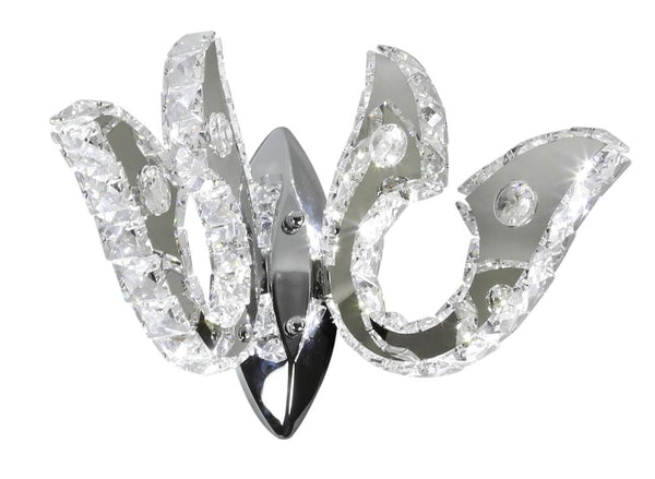 Applique murale LED Venezia chromée, cristal
