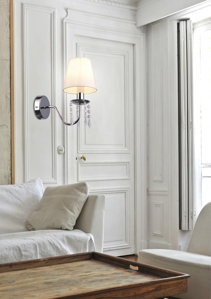 Applique murale Ruti chromée et beige, tissu