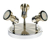 Plafonnier Arkon 3 lumières nickel satiné et chromé, L 28 cm