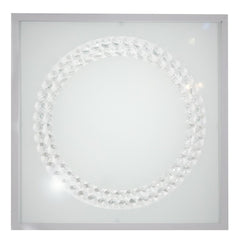 Plafonnier LED Lux nickel satiné, verre (réf. 10-60679)