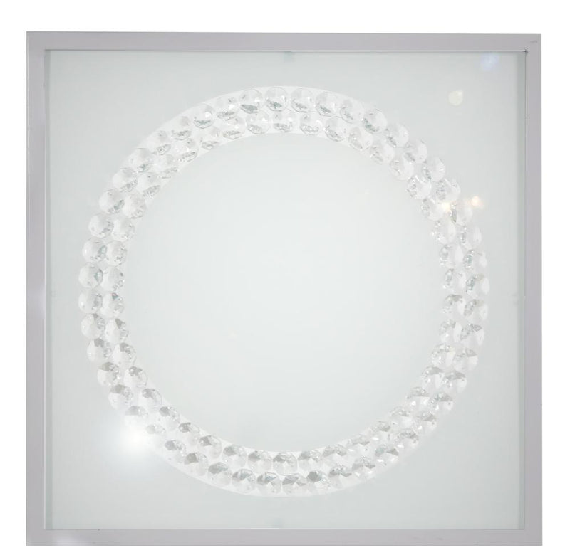 Plafonnier LED Lux nickel satiné, verre (réf. 10-60679)