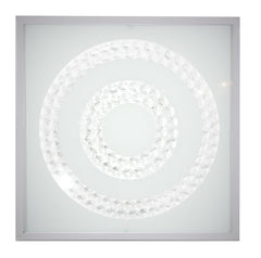 Plafonnier LED Lux nickel satiné, verre (réf. 10-60693)