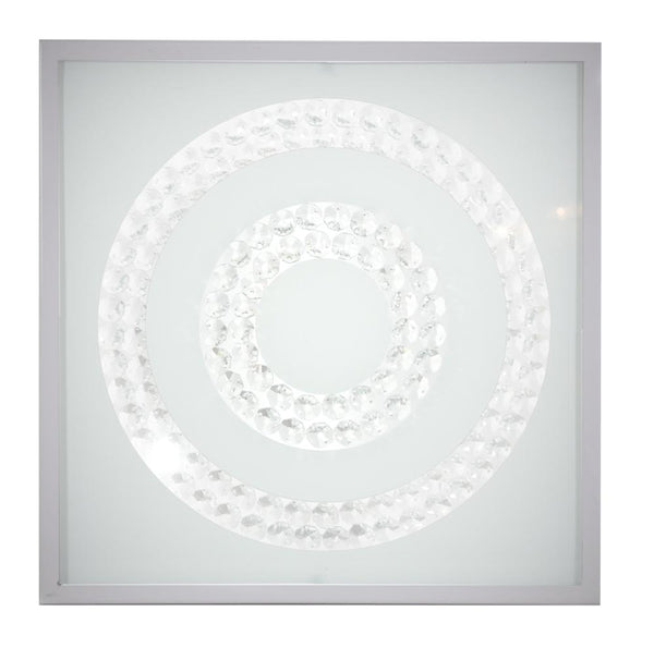 Plafonnier LED Lux nickel satiné, verre (réf. 10-60693)