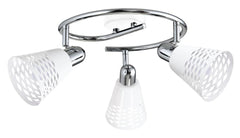 Plafonnier Discovery 3 lumières chromé et blanc