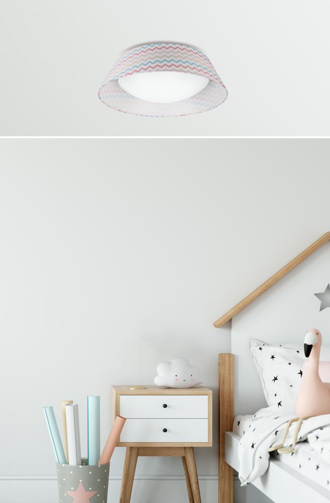 Plafonnier LED River multicolore, tissu
