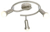 Plafonnier Arc 3 lumières nickel satiné, L 42 cm
