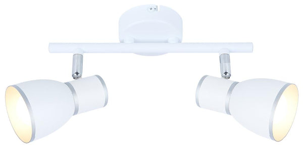 Plafonnier Fido 2 lumières blanc et chromé