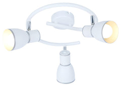 Plafonnier Fido 3 lumières blanc et chromé, L 43 cm
