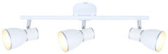 Plafonnier Fido 3 lumières blanc et chromé, L 52 cm