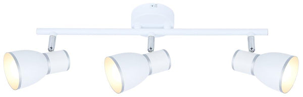 Plafonnier Fido 3 lumières blanc et chromé, L 52 cm