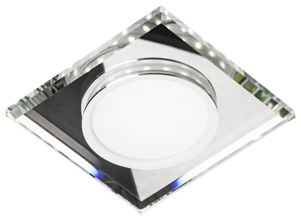 Spot encastrable LED SSP-22 à anneau LED carré blanc et transparent, verre