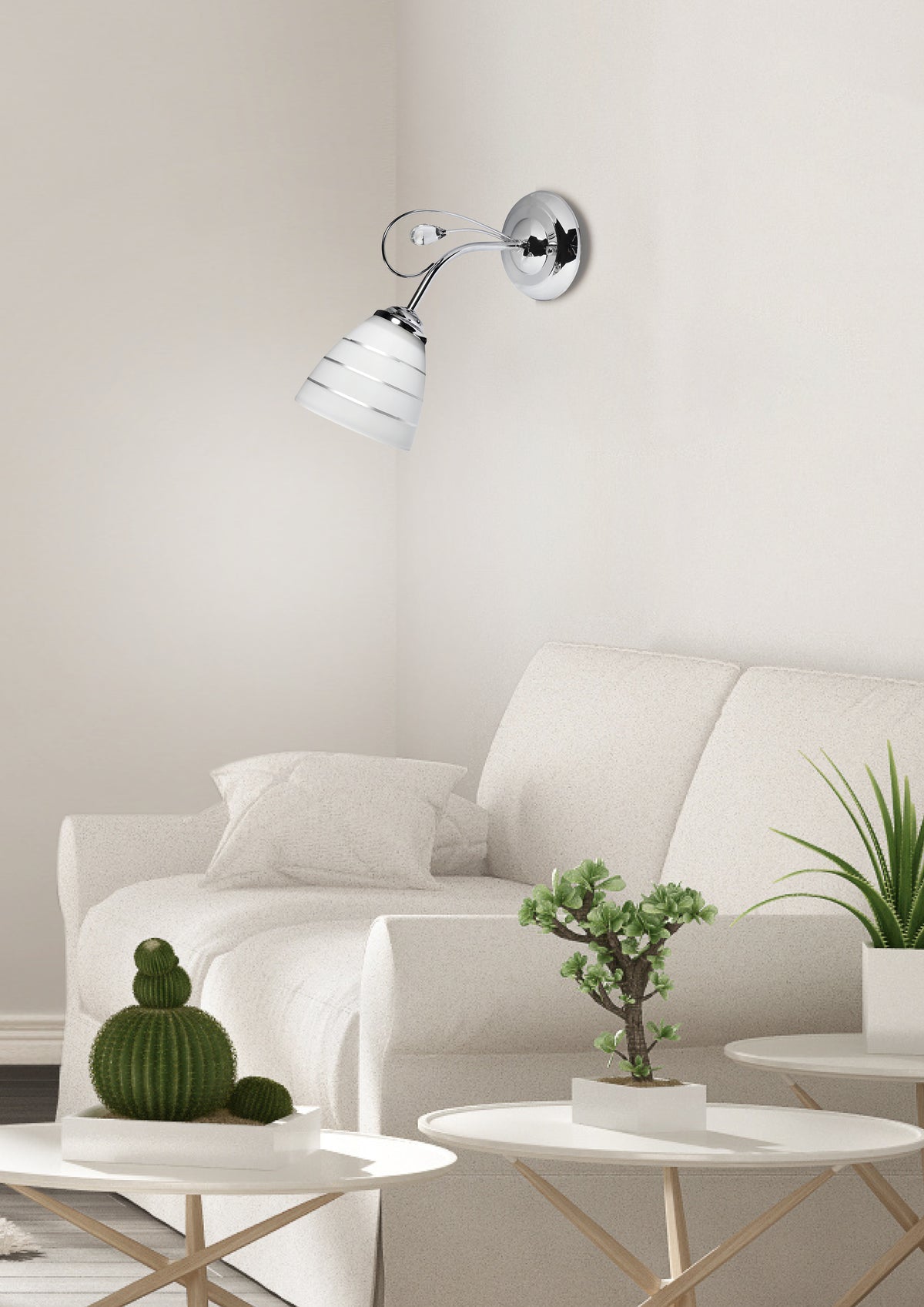 Applique murale Simpoland chromée, verre