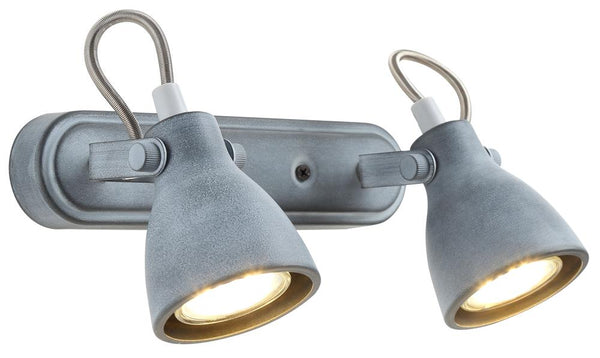 Plafonnier Ash 2 lumières gris mat