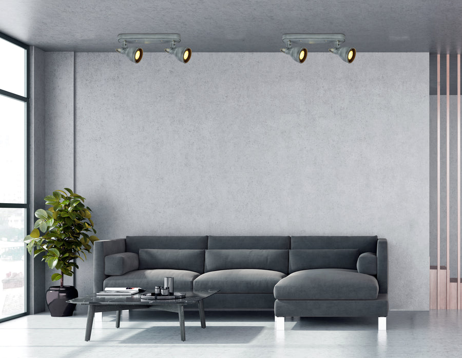 Plafonnier Ash 2 lumières gris mat