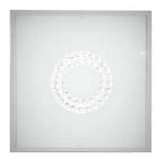 Plafonnier LED Lux nickel satiné, verre (réf. 10-64509)