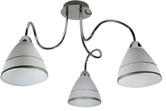 Plafonnier Elf 3 lumières chromé, verre