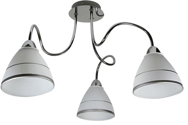 Plafonnier Elf 3 lumières chromé, verre