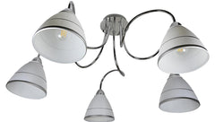 Plafonnier Elf 5 lumières chromé, verre