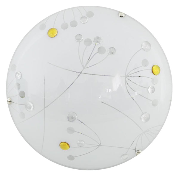Plafonnier LED Floral orange, verre