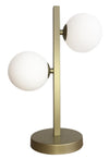 Lampe à poser Kama 2 lumières laiton, verre