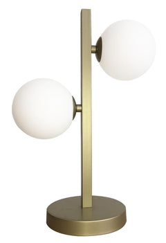 Lampe à poser Kama 2 lumières laiton, verre