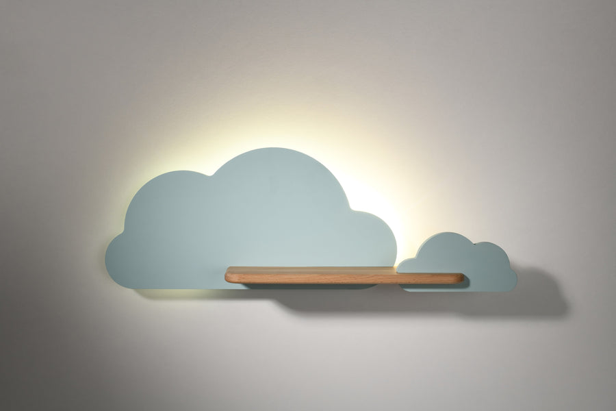 Applique murale LED Cloud pour chambre d'enfant, bois