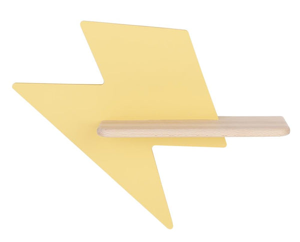 Applique murale LED Lightning pour chambre d'enfant dorée, bois