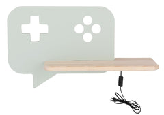 Applique murale LED Console pour chambre d'enfant vert menthe, bois